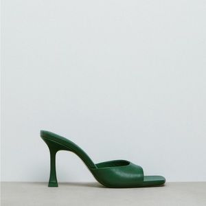 Zara leather heel Mules